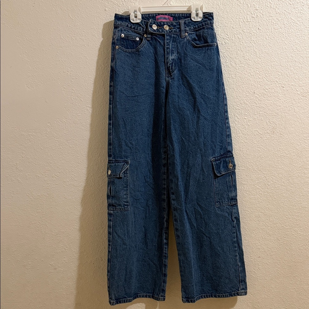 Edikted Deep Blue Wide-Leg Jeans